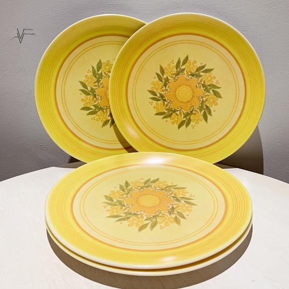 RARE Vtg 60s Genuine Melamine Set of Dinner Plates